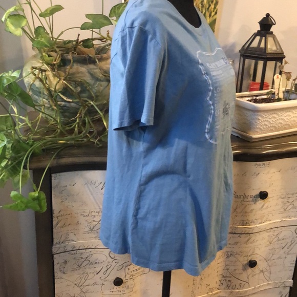 DOG IS GOOD CAT MOM GRAPHIC PRINT T-SHIRT BLUE WHITE SIZE EXTRA LARGE - Picture 4 of 12